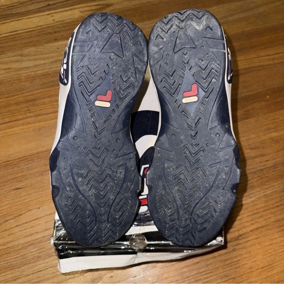 Fila 95 Blue and White High-Top Sneakers Size 8 - Picture 7 of 9